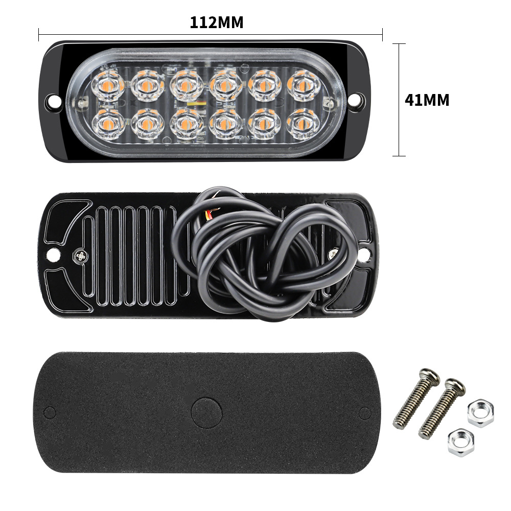 Universal 12-24V Super Bright Flash 12LED warning strobe lights Waterproof dustproof truck Vehicle Strobe Side led Marker Light