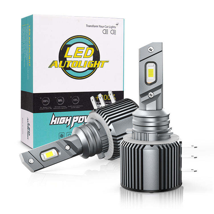 Auto parts H15 White LED Car Headlight 60W 600K 12000Lumens Extremely Bright CSP Chips Conversion Kit Fan Headlamp