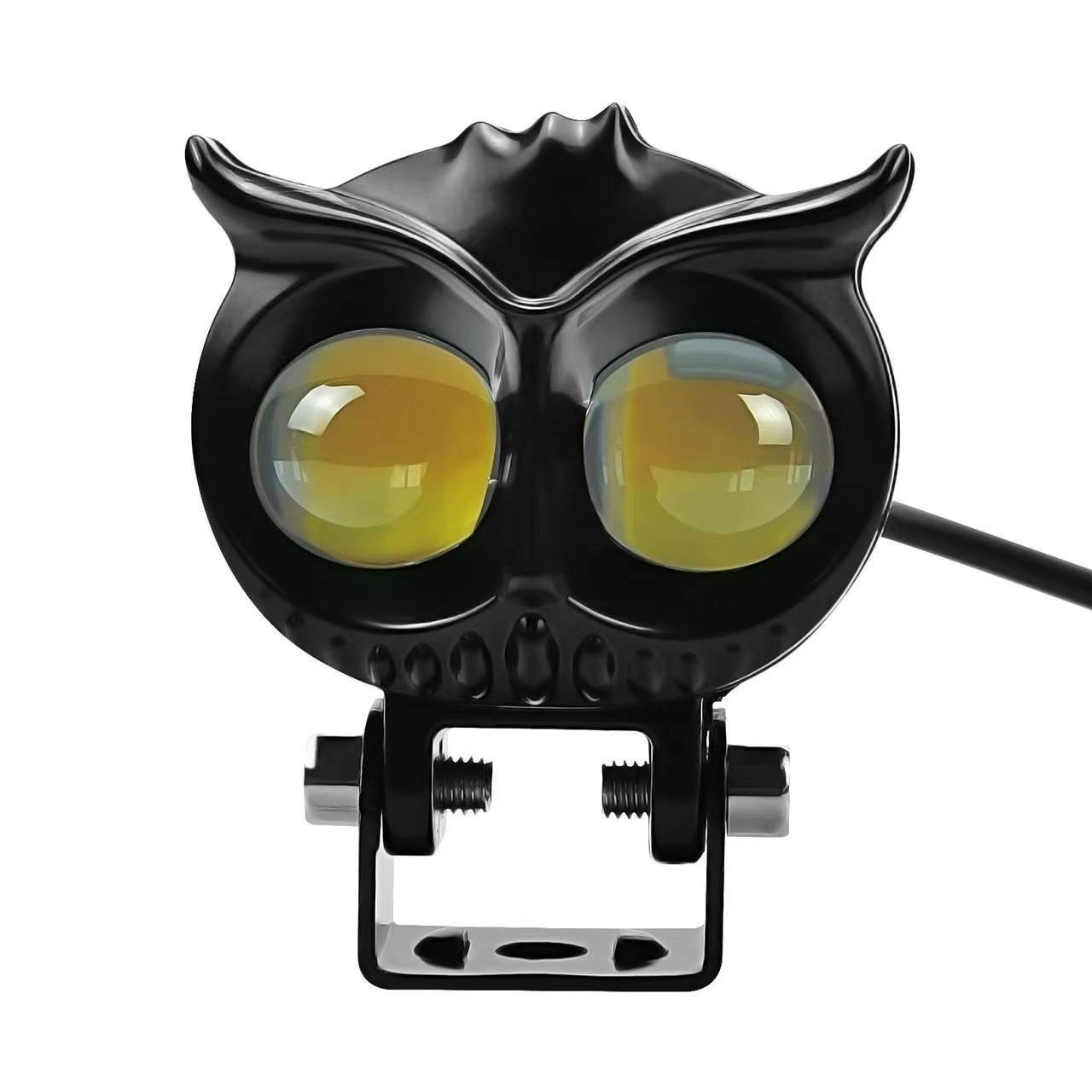 China Auto lights owl shooting two-color H4 headlights modified motorcycle spotlights lens low and high beam LED lights