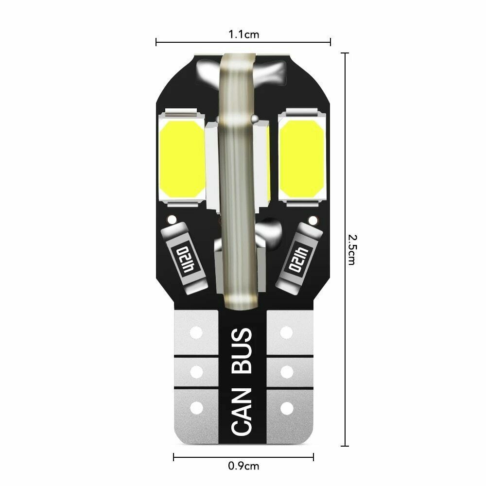 Factory direct sales car LED small lights W5W T10 8SMD 5730 T10 width indicator license plate lights running lights