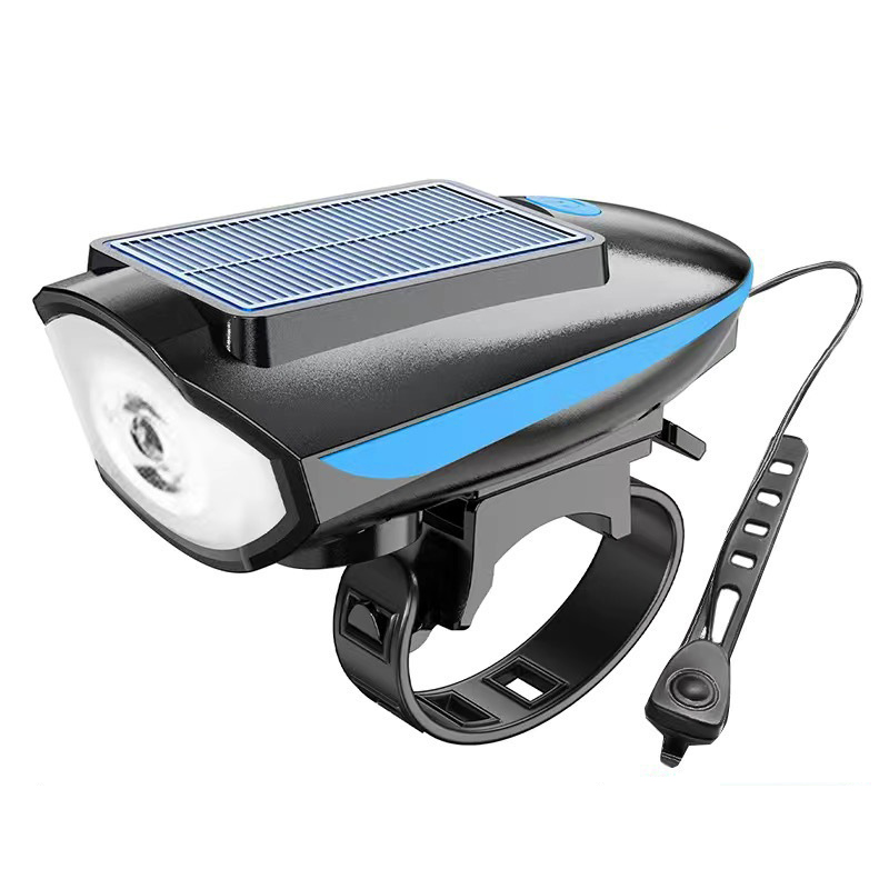 Bicycle solar charging horn headlight XPG high lumen long-range outdoor riding light three in one headlight