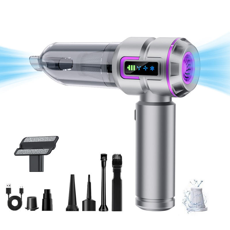 Car ABS Vacuum Cleaner Brushless Motor LCD Display Battery Powered Handheld Suction Blowing 0.5L-1L Capacity Below 30min Runtime