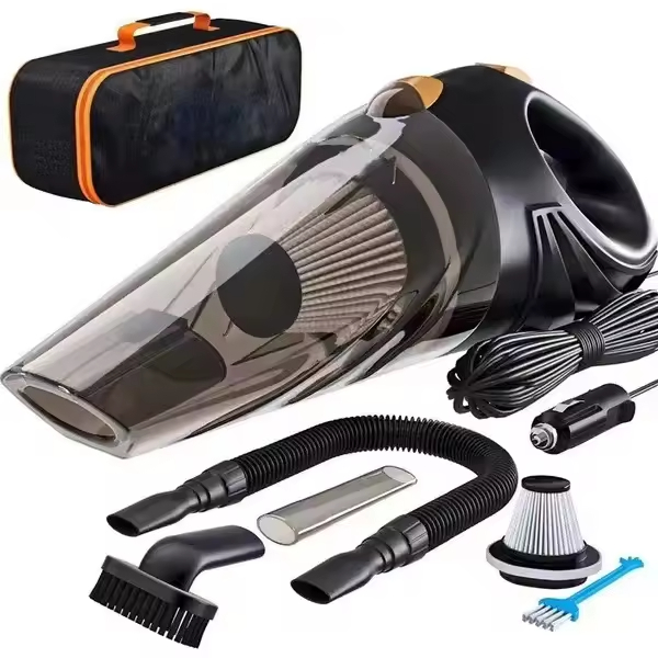 High-Power Electric Portable Handheld Car Vacuum Cleaner with Wireless Charging Feature